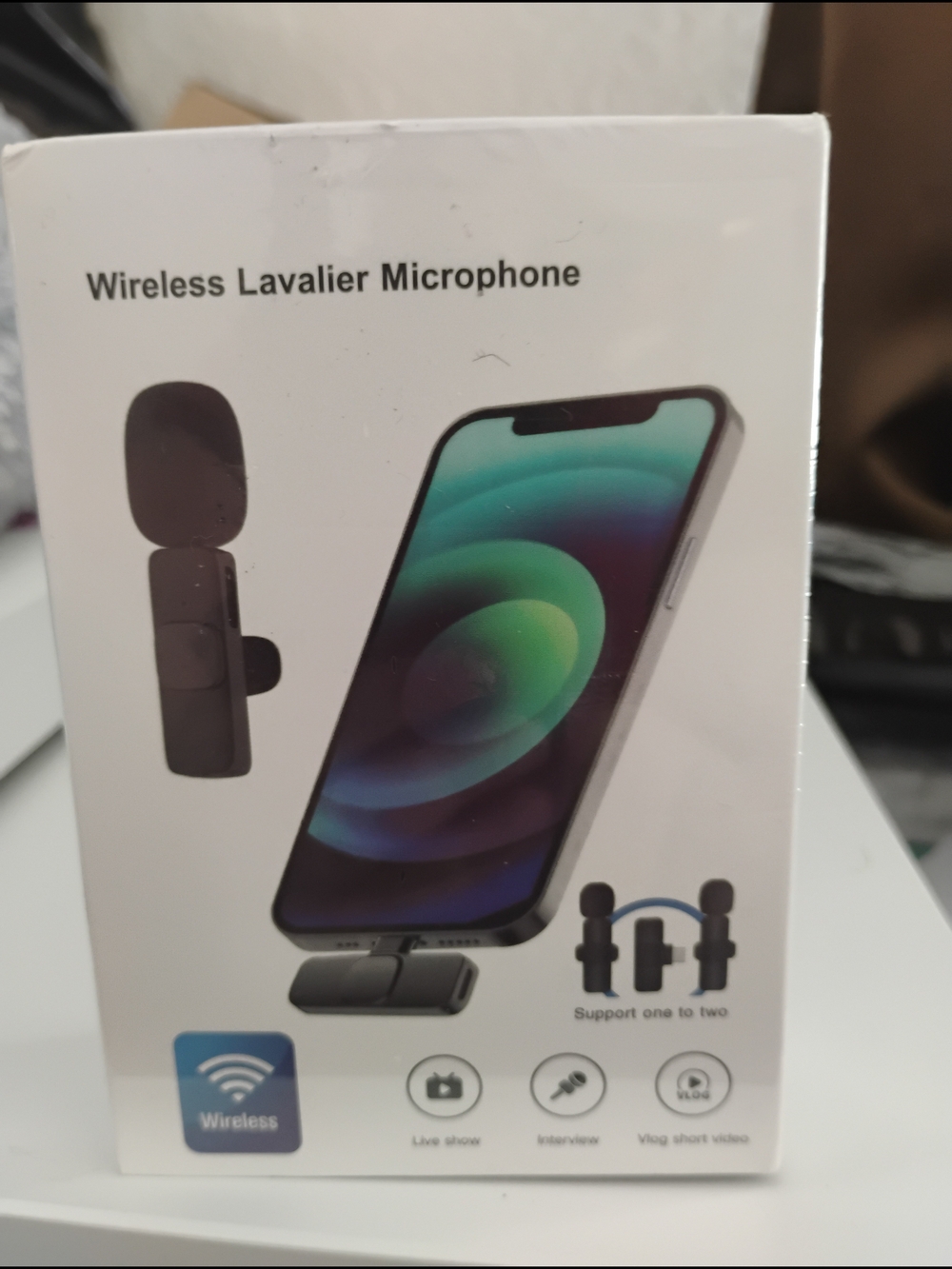 Wireless Black Lavalier Microphone for Smartphones - Dual Microphone Set
